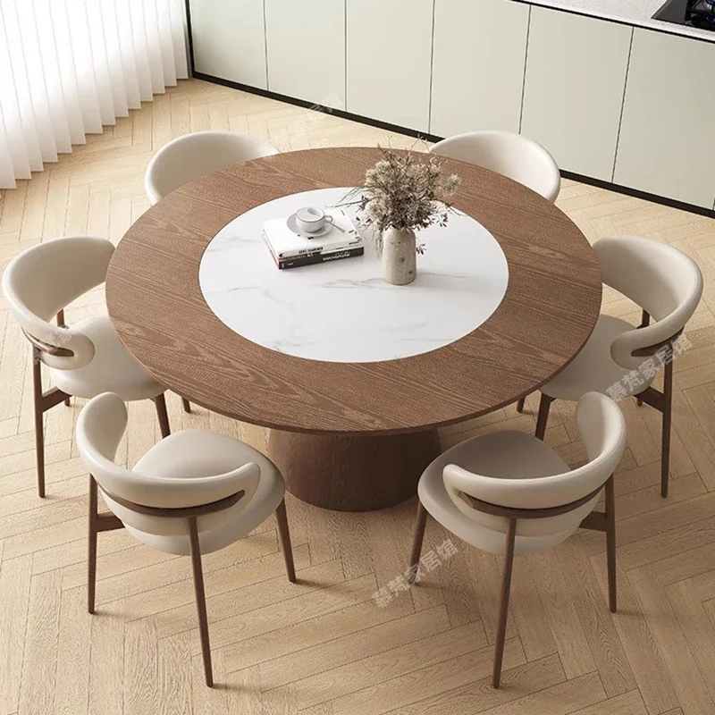 Nordic Solid Wood Dining Table Modern Creativity Design Kitchen Round Table Living Room Dining Room Furnitur Mesas Redondas FYDT