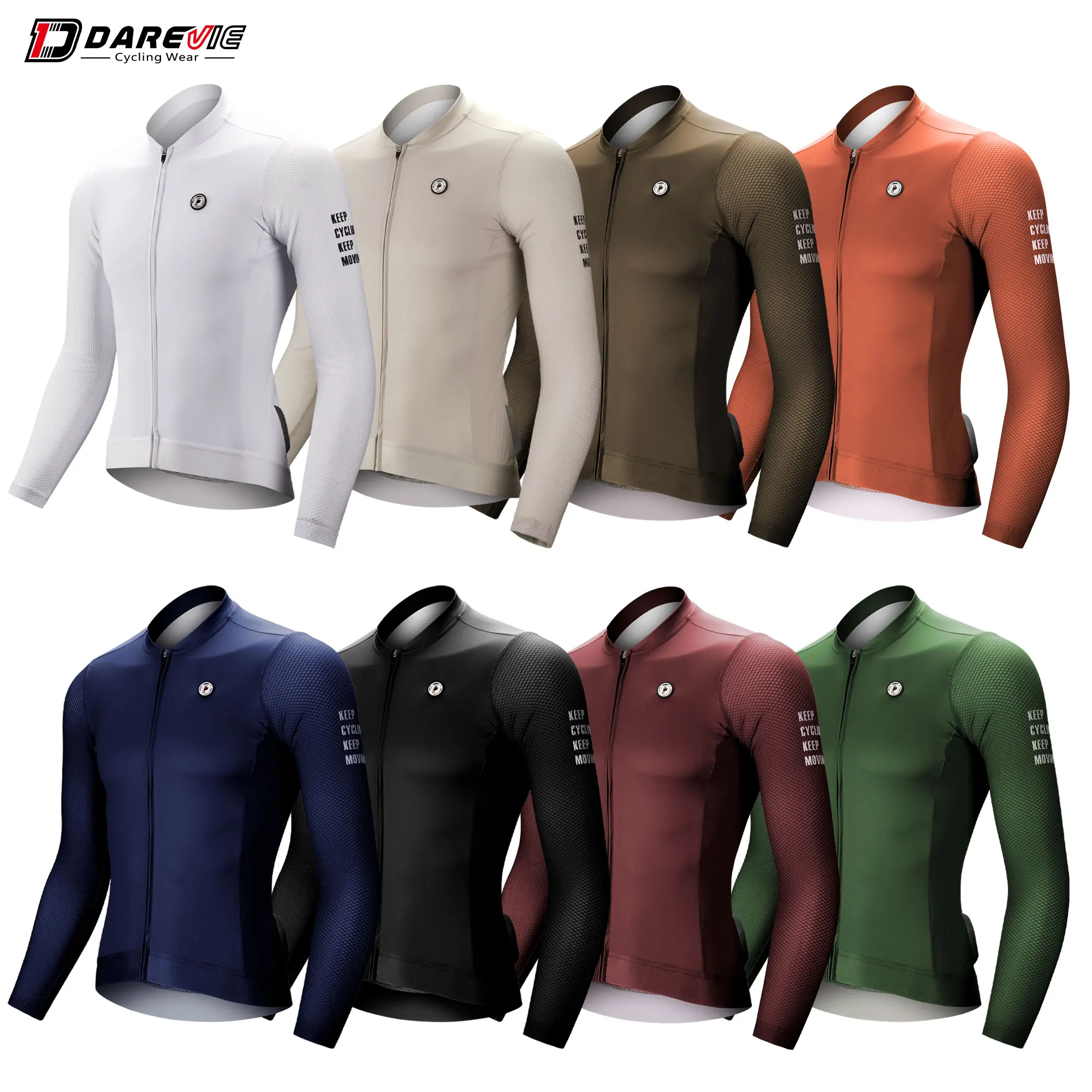 DAREVIE Koszulka kolarska z długim rękawem Pro Aero mały rozmiar 3D Bubble Mesh koszulka kolarska męska oddychająca męska kolarska Maillot