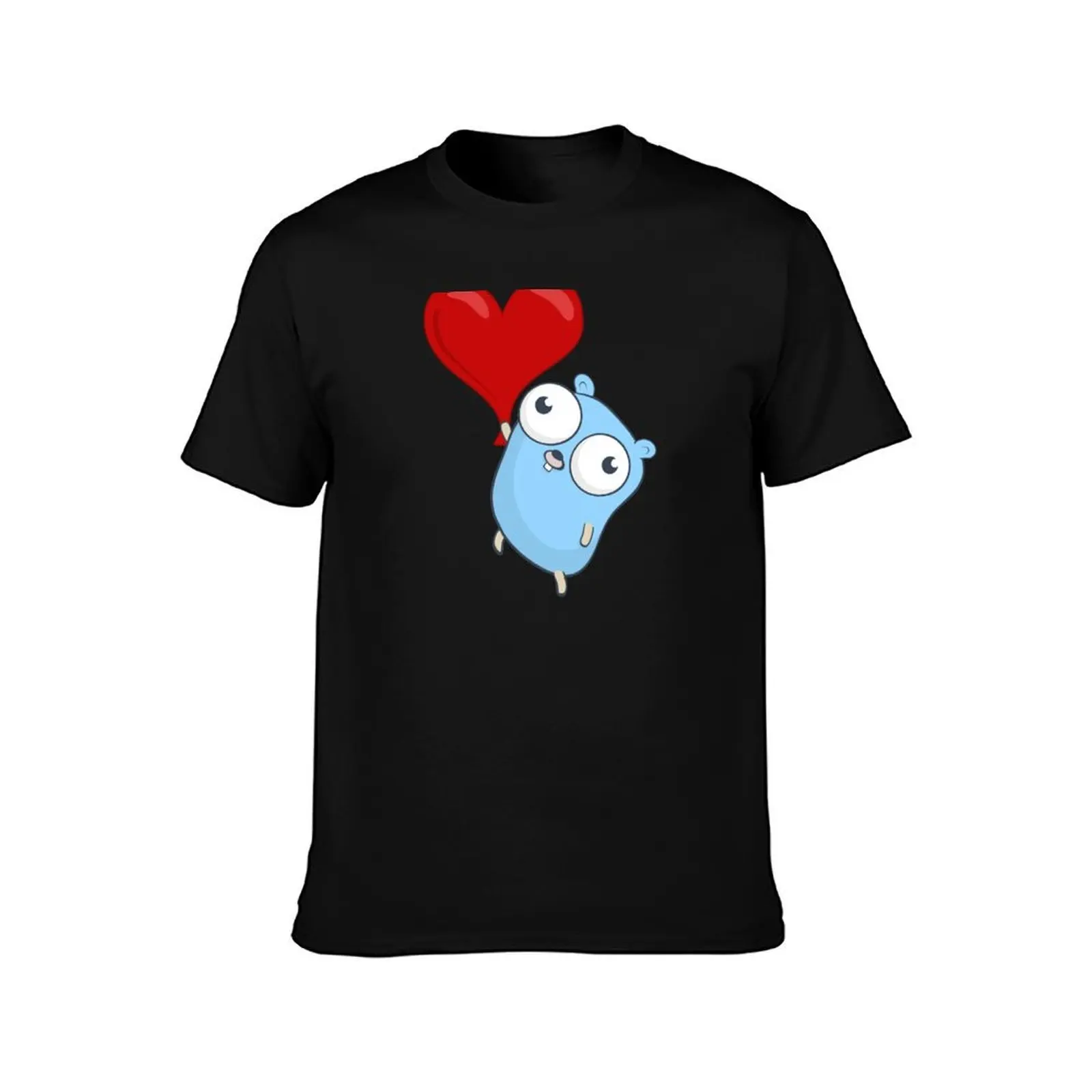 The Go Gopher: Heart Balloon T-Shirt All Match Print Short Sleeve Top T-Shirt