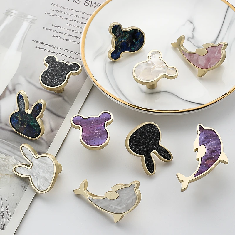 

Handles Drawer Cabinet Furniture Kitchen Handles for Cabinet Knob Door Drawer Furniture Kitchen Dolphin Little Bear Rabbit Shape
