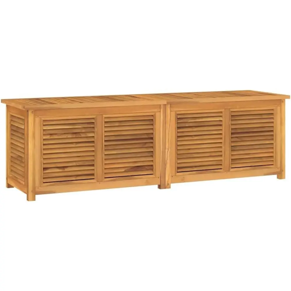 

Прочный ящик для хранения из тикового дерева с водонепроницаемой сумкой, подходит для использования в помещении и на улице, вместительный, 68.9x19.7x20.9