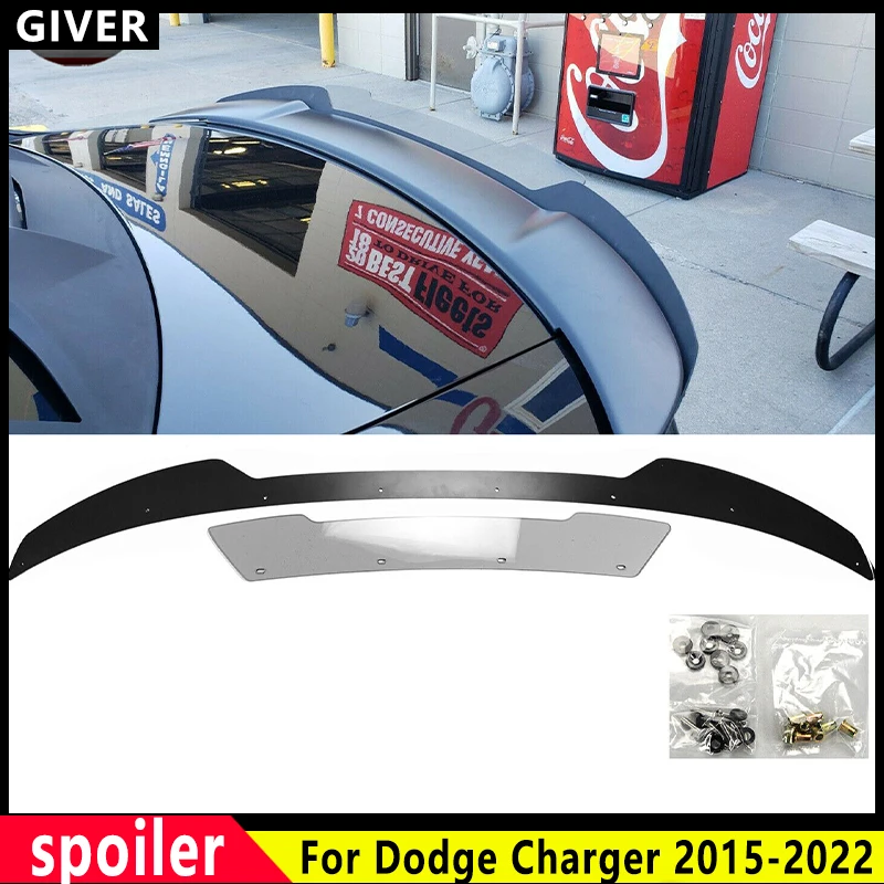 2 Pcs SRT Rear Trunk Lid Rear Trunk Glossy Black Spoiler Body Kit Car Accessories for 2015-2022 Dodge Charger