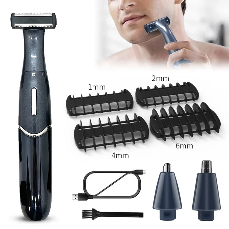 

Men's Electric Groin Hair Trimmer Body Shaver for Men Bikini Epilator Rechargeable Razor Body Grooming Clipper Shaving Kit