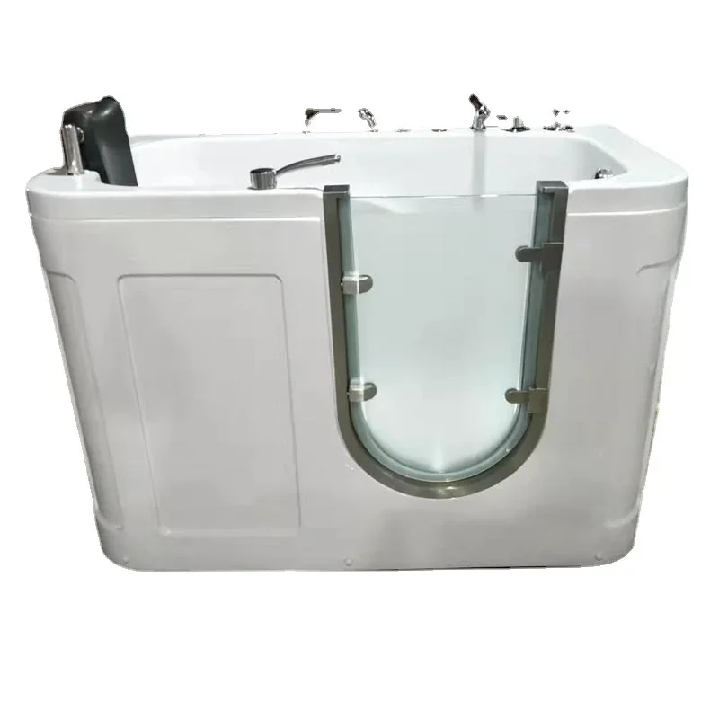Elderly home door type walk-in rectangular surf massage acrylic bench bath bathtub