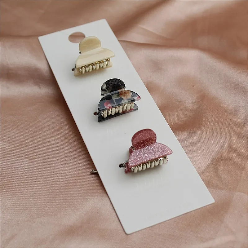 One card three combination set acrylic grab clip Korean version of colorful daily style exquisite fashion hair accessories