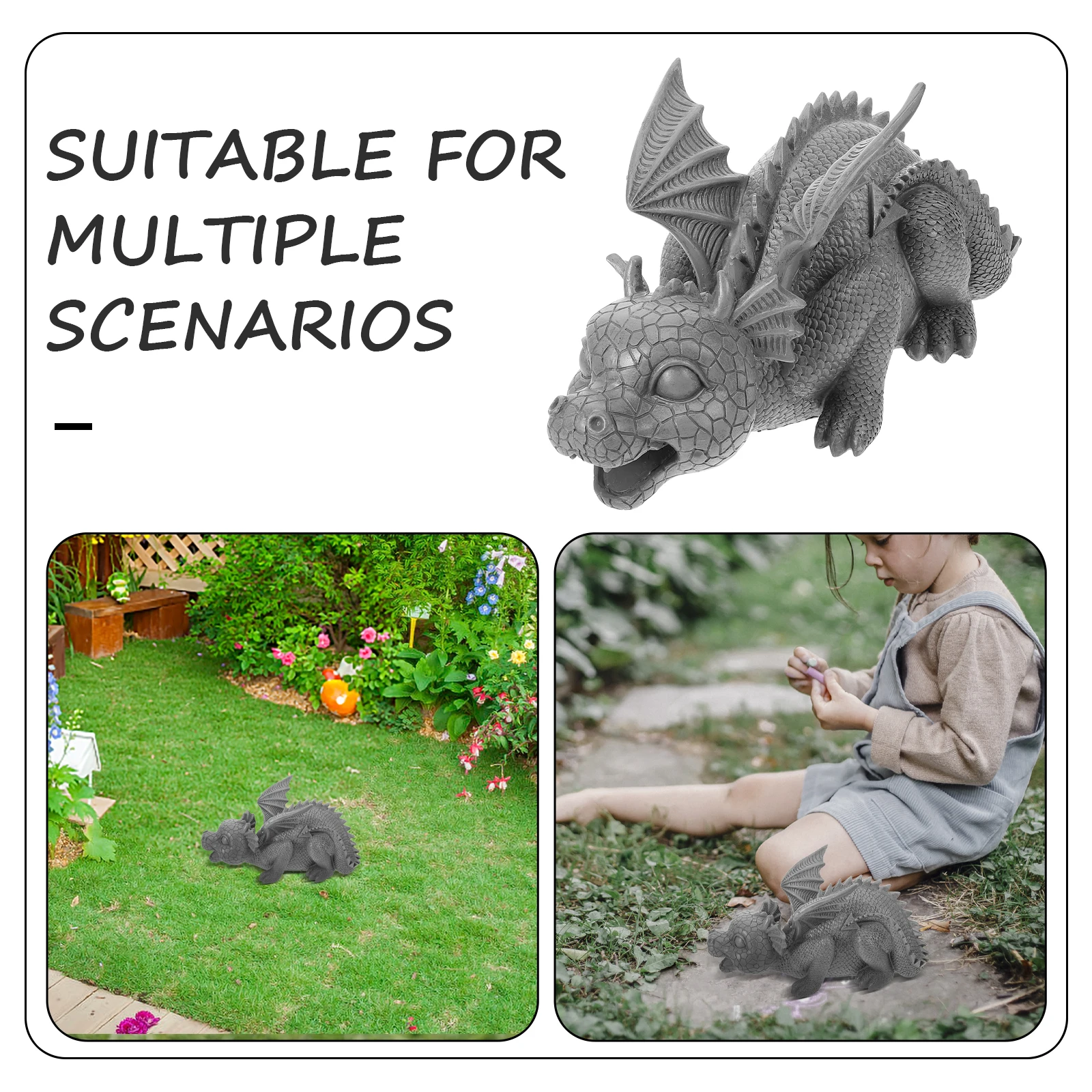 

Dragon Water Fountain Resin Figurine Garden Decor Statue Outdoor Desk Decorative Modeling Home Office Restaurant