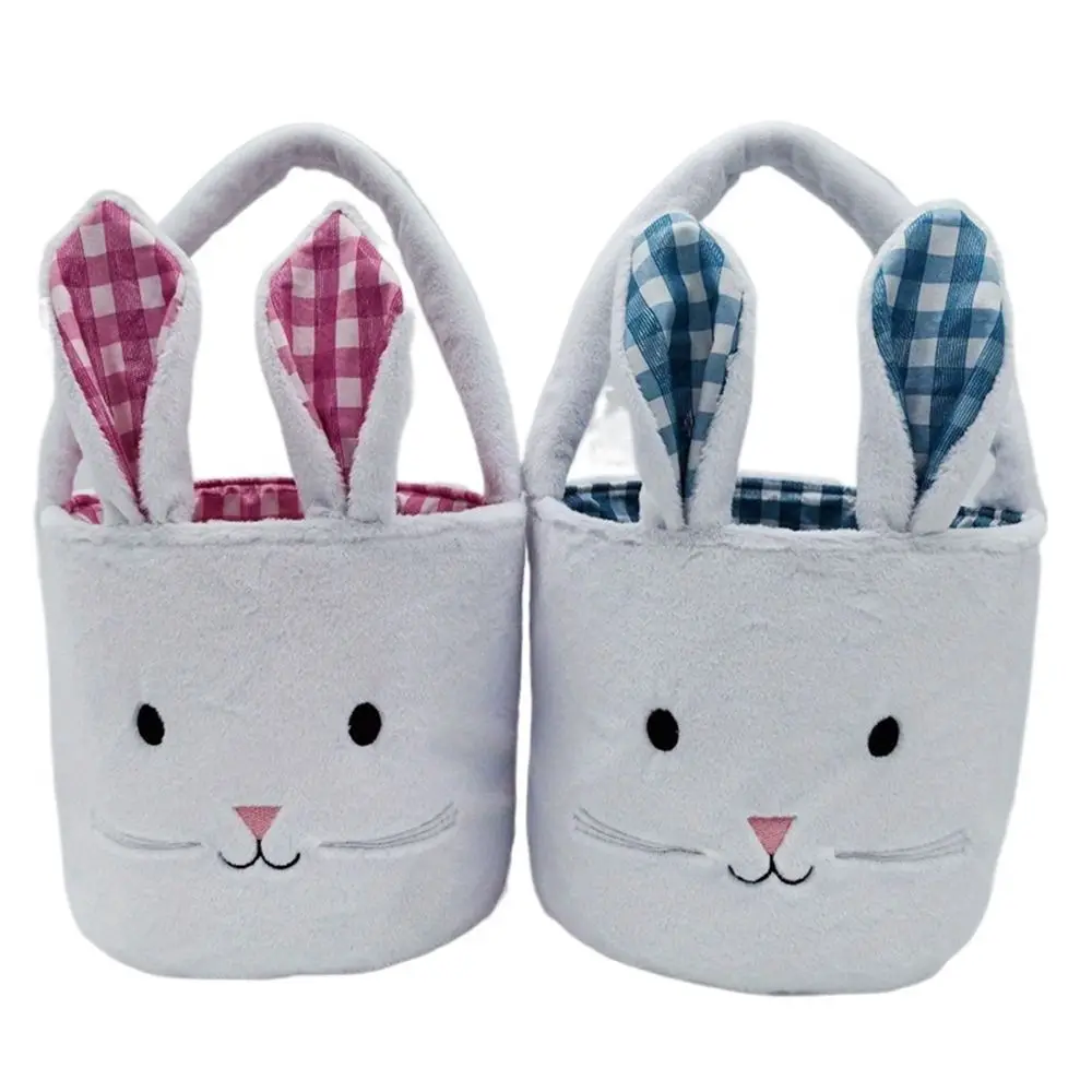 

Cute Cloth Easter Basket Soft Hand-Held Rabbit Candy Bag with Ears Decorative Children's Easter Basket Easter Party Gifts