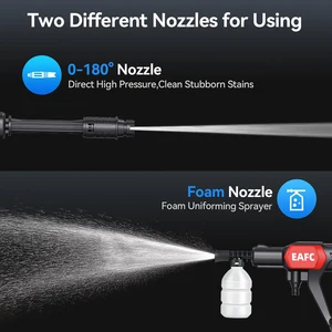 EAFC Portable High Pressure Washer, Car Water Pistol, Clean Charging, Garden Irrigation Spray Pistol, Lithium Battery, House, 100Bar 9 Main Washer Sales High Pressure Battery - №8