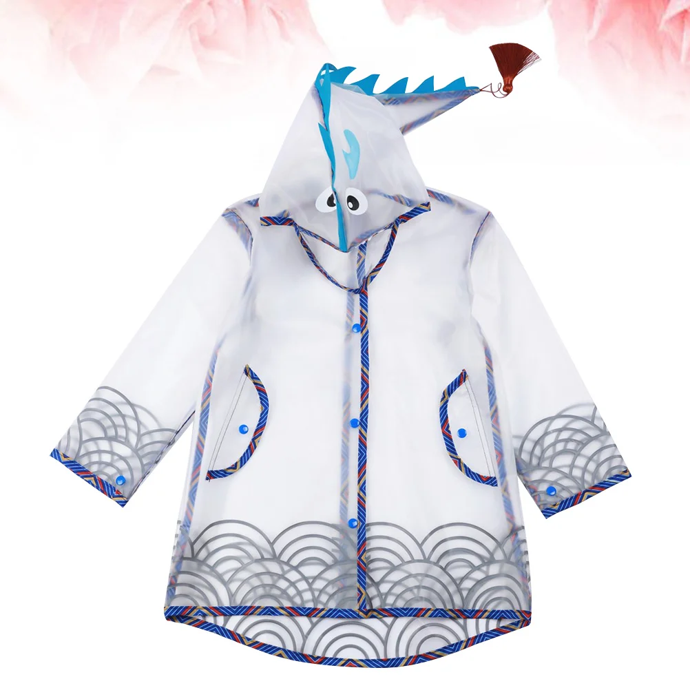 

1Pcs Waterproof Lightweight Raincoat Eva Material Dragon Style Practical Rainwear for School Outdoor Activities