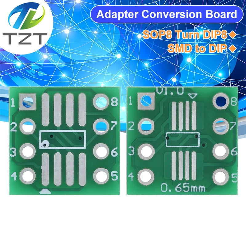 10PCS SOP8 SO8 SOIC8 TO DIP8 Interposer board pcb Board Adapter Plate New