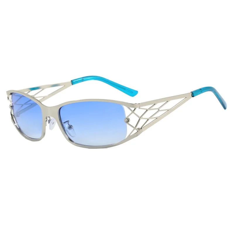 

Ins New Retro Metal Square Women Sunglasses 2025 Luxury Personality Brand Hollow Frame Design Punk Men Trendy Sun Glasses UV400