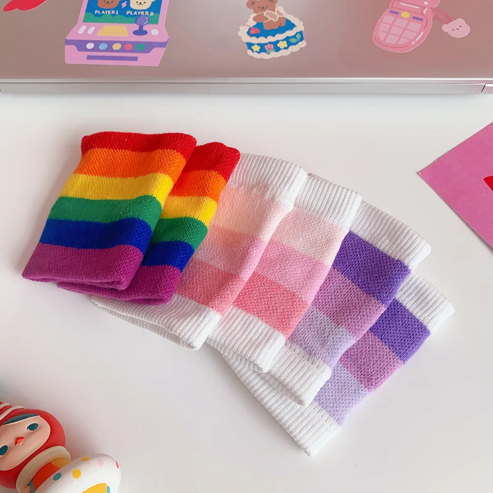 Женский дышащий хлопковый теплый браслет для бега для бадминтона, браслет радужного цвета