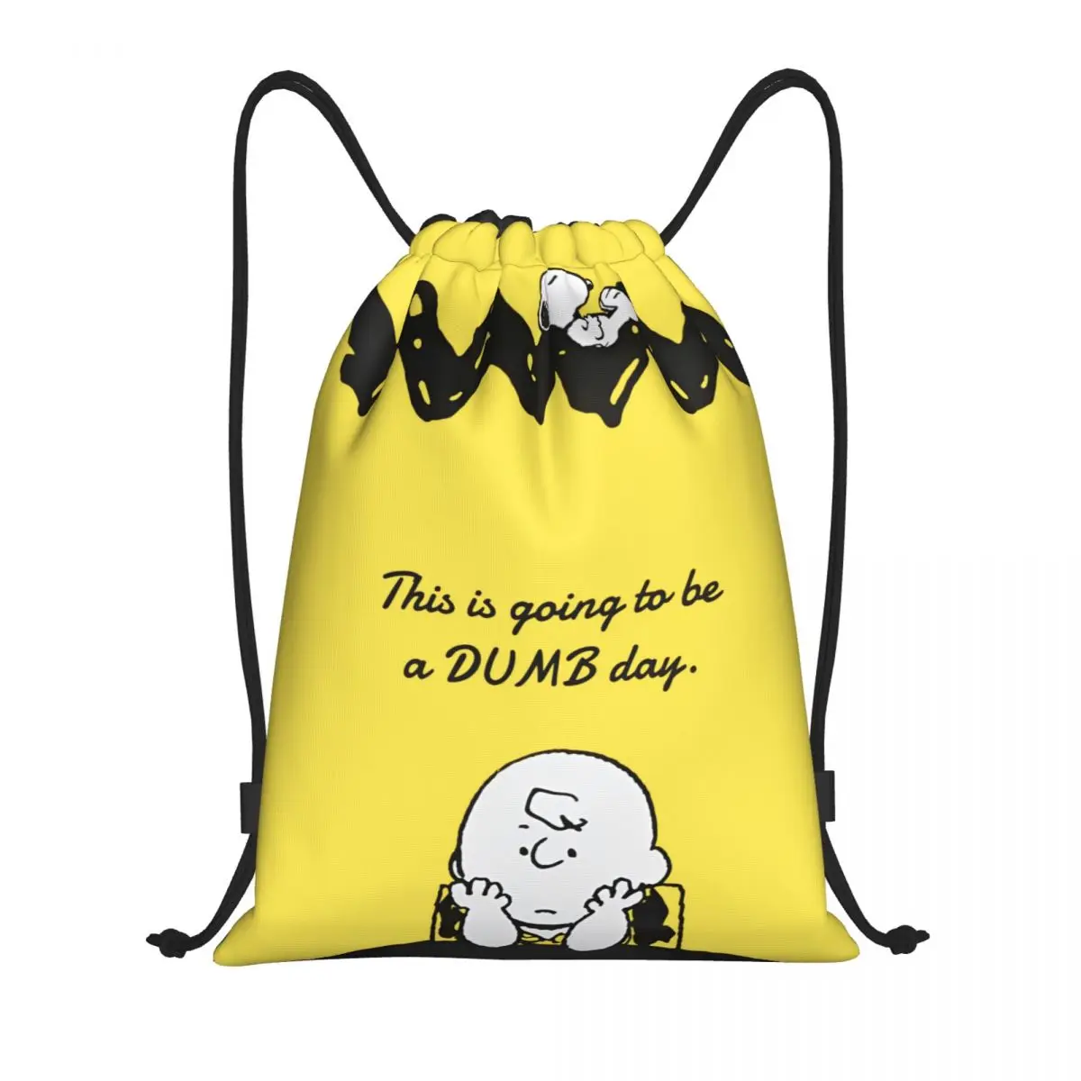 Cute Cartoon Snoopy Drawstring Backpack Sports Gym Bag String Sackpack for Running