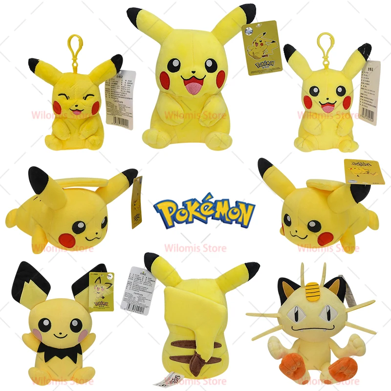 

Original Pokemon Pikachu Plush Toy Cartoon Pichu Meowth Toy Cute Anime Stuffed Doll Room Decoration Kid Brithday Gift