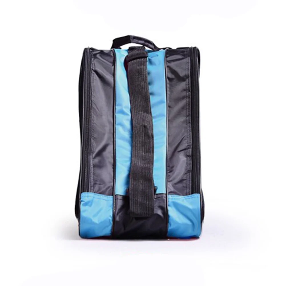 

Roller Skating Bag Waterproof Nylon Adjustable Strap Three Pockets For Skating Shoes Towel Phone Mesh Net Design Unisex Ice