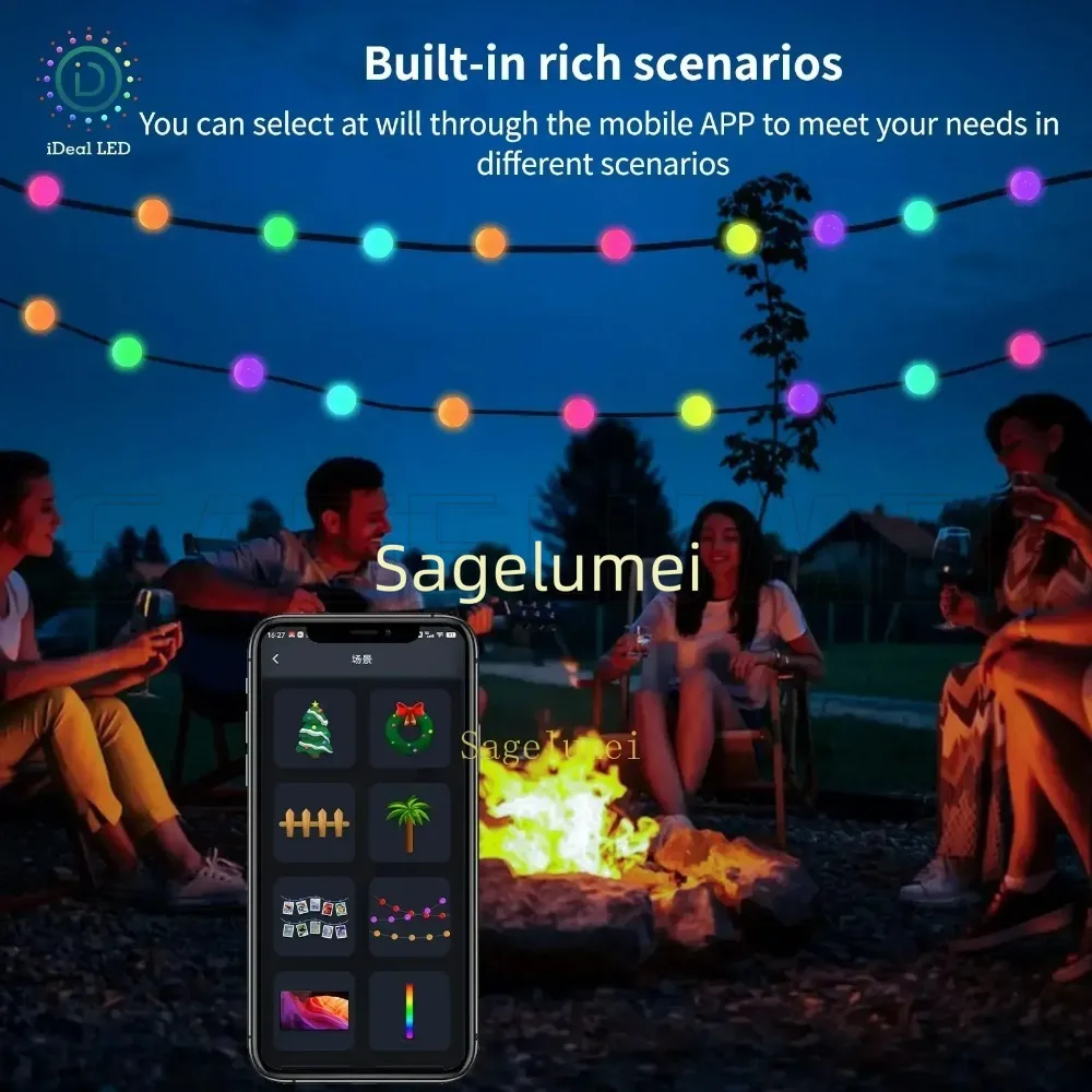 RGB Dreamcolor WS2812B Led قطاع الذكية APP عيد الميلاد جارلاند ضوء مقاوم للماء عطلة حفلة الستار غرفة Led سلسلة الجنية أضواء