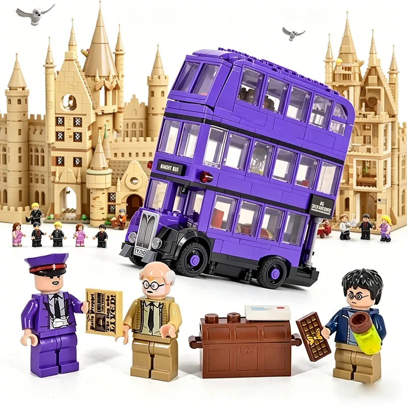 Double decker bus Magic Knight book blocks children's toys Bricks children's gifts