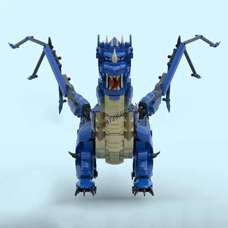 New 1816Pcs Hot Popular Mythical Creatures Series Moc Blue Dragon Model Custom Puzzle Diy Creative Ideas Kid Toys Birthday Gifts