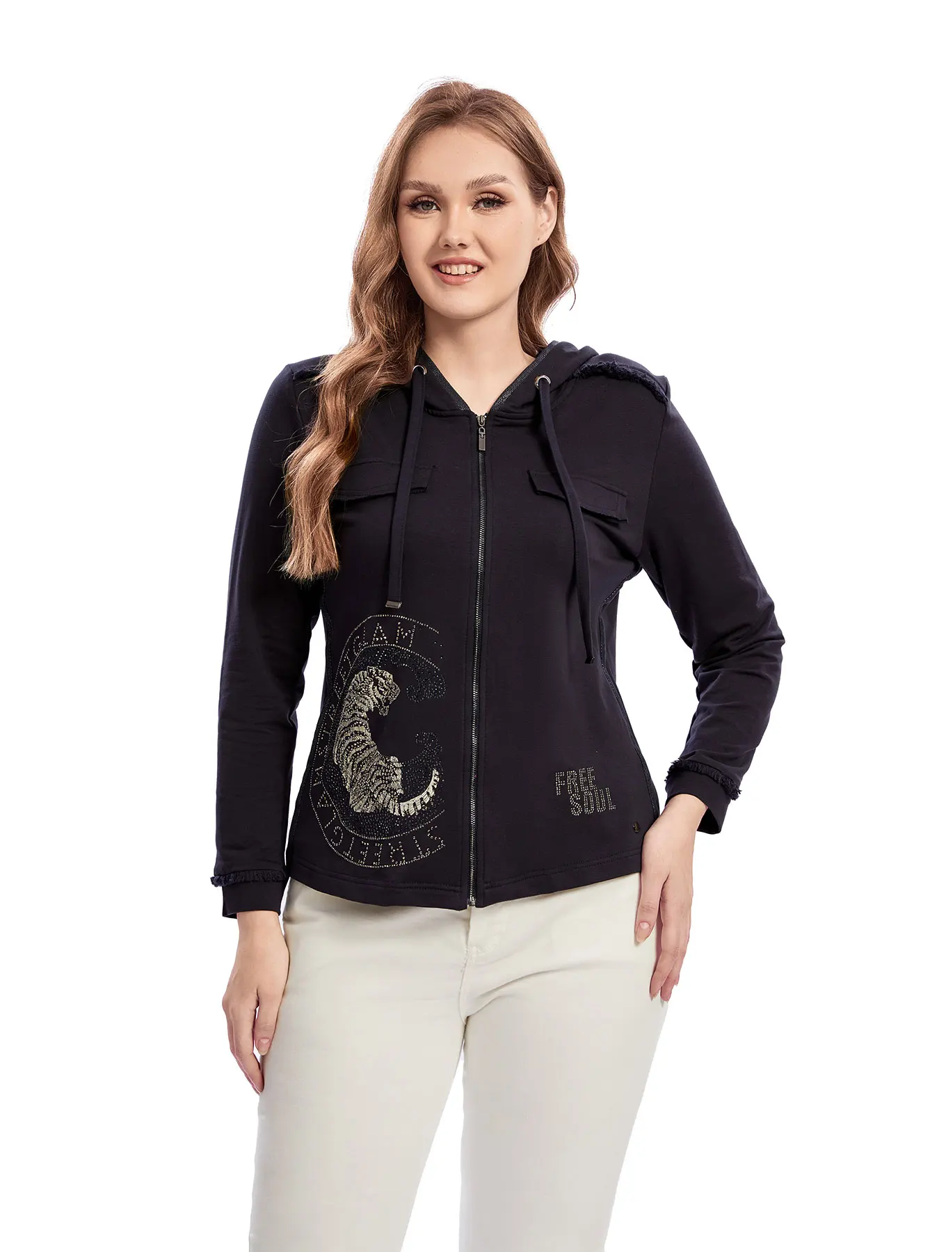 Cappotto da donna alla moda primaverile e autunnale lavorato a maglia taglie forti