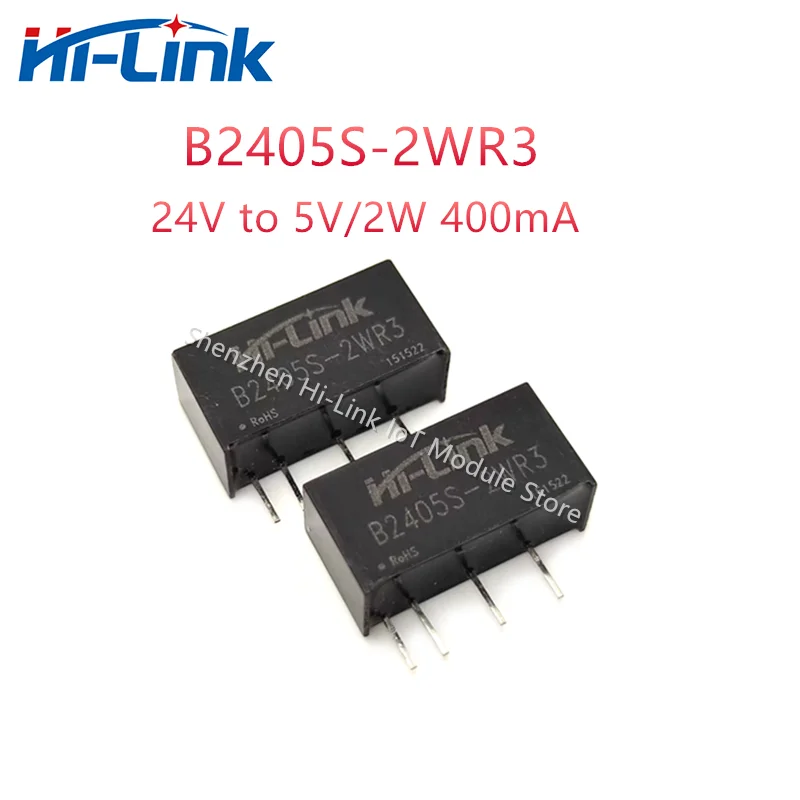 จัดส่งฟรี10ชิ้น/ล็อต Hi-Link ปริมาณน้อยโมดูลไฟฟ้าแยก B2405S-2WR3 5V 2W DC แปลงแรงดันไฟฟ้า DC