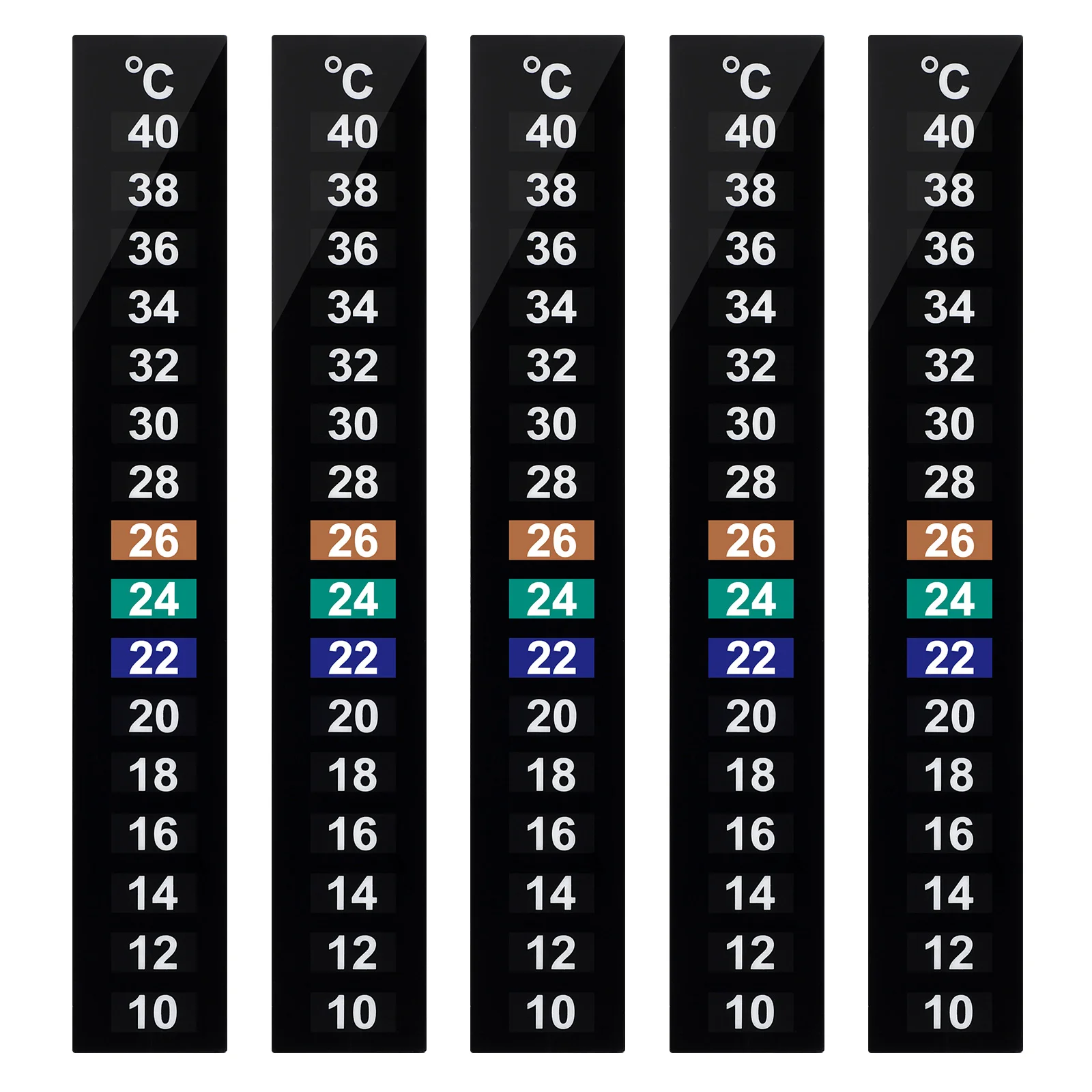 

10pcs LCD Thermometer Strip Digital Temperature Adhesive Band Easy Read Fish Tank Brewing Aquarium Surface Outdoor
