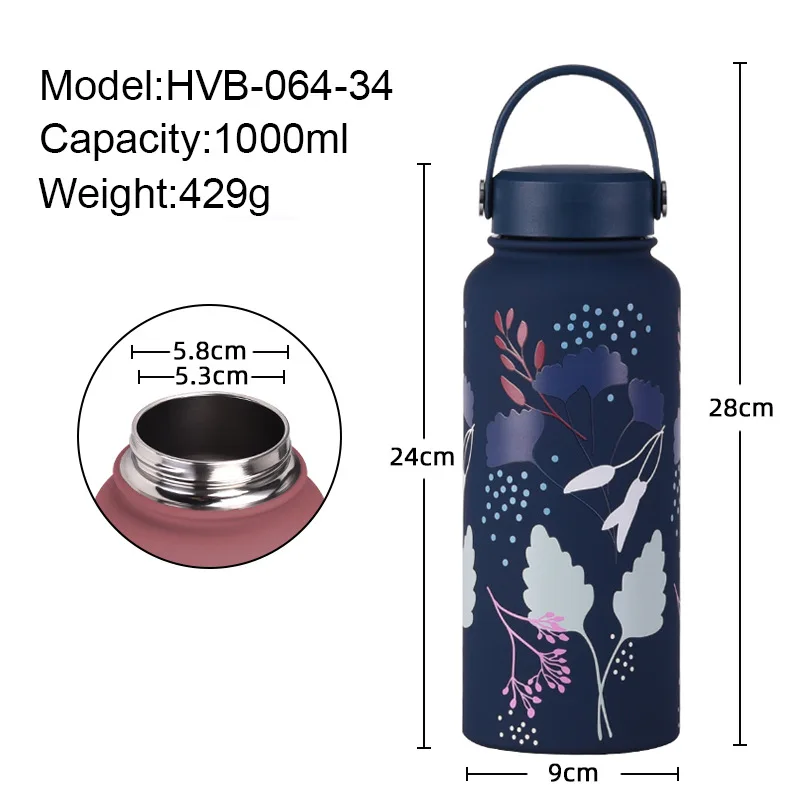 skin feel 1L 34oz 1000ml stainless steel thermal flask thermos vacuum water  bottle with screw top - AliExpress 15