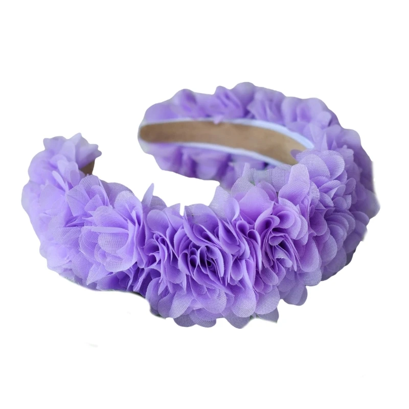 

652F Floral Headbands With Comfortable Mesh Design Stylish Hairpieces Flower Hairband Hair Accessories For Fashion Women