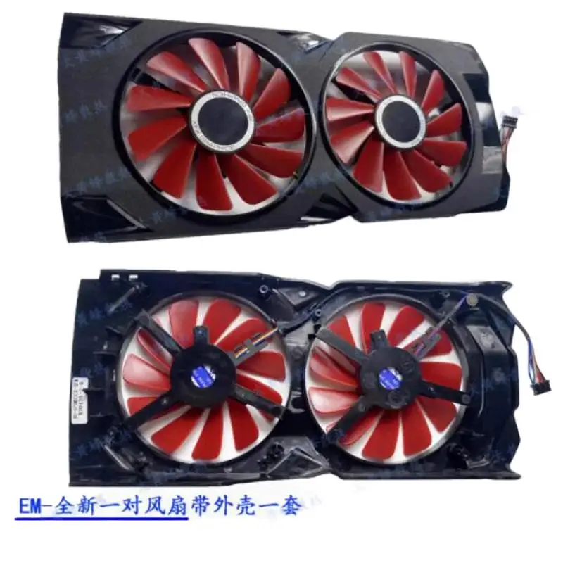 1 Grafikkartenlüfter mit Gehäuse für XFX RX580 570 2048SP 4 GB Zubehör