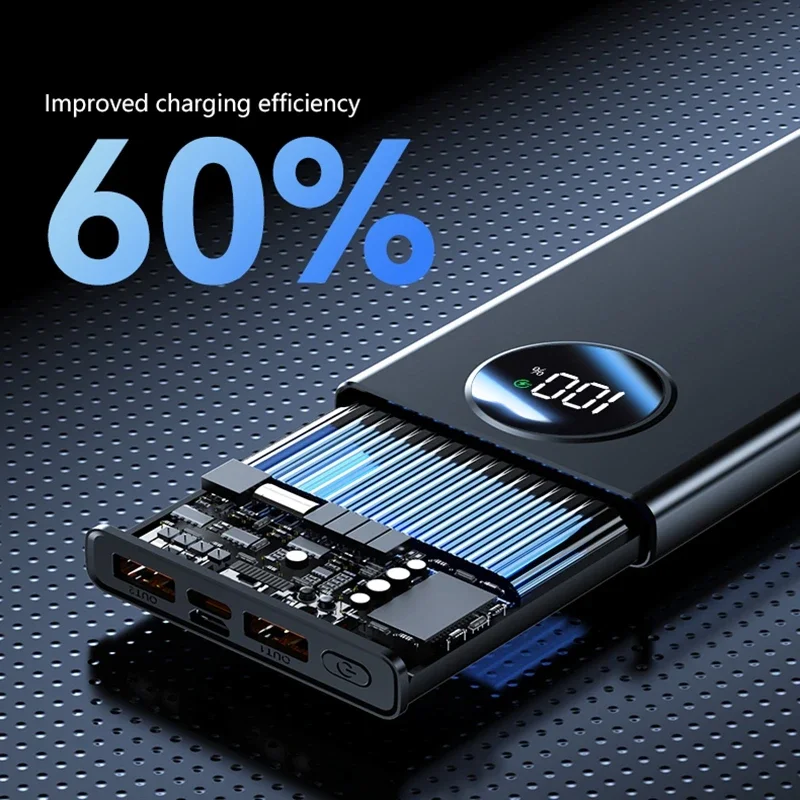 2025 جديد Xiaomi 50000mAh قدرة عالية 120 واط شحن سريع قوة البنك المحمولة شاحن بطارية خارجي مع شاشة ديجيتال LED