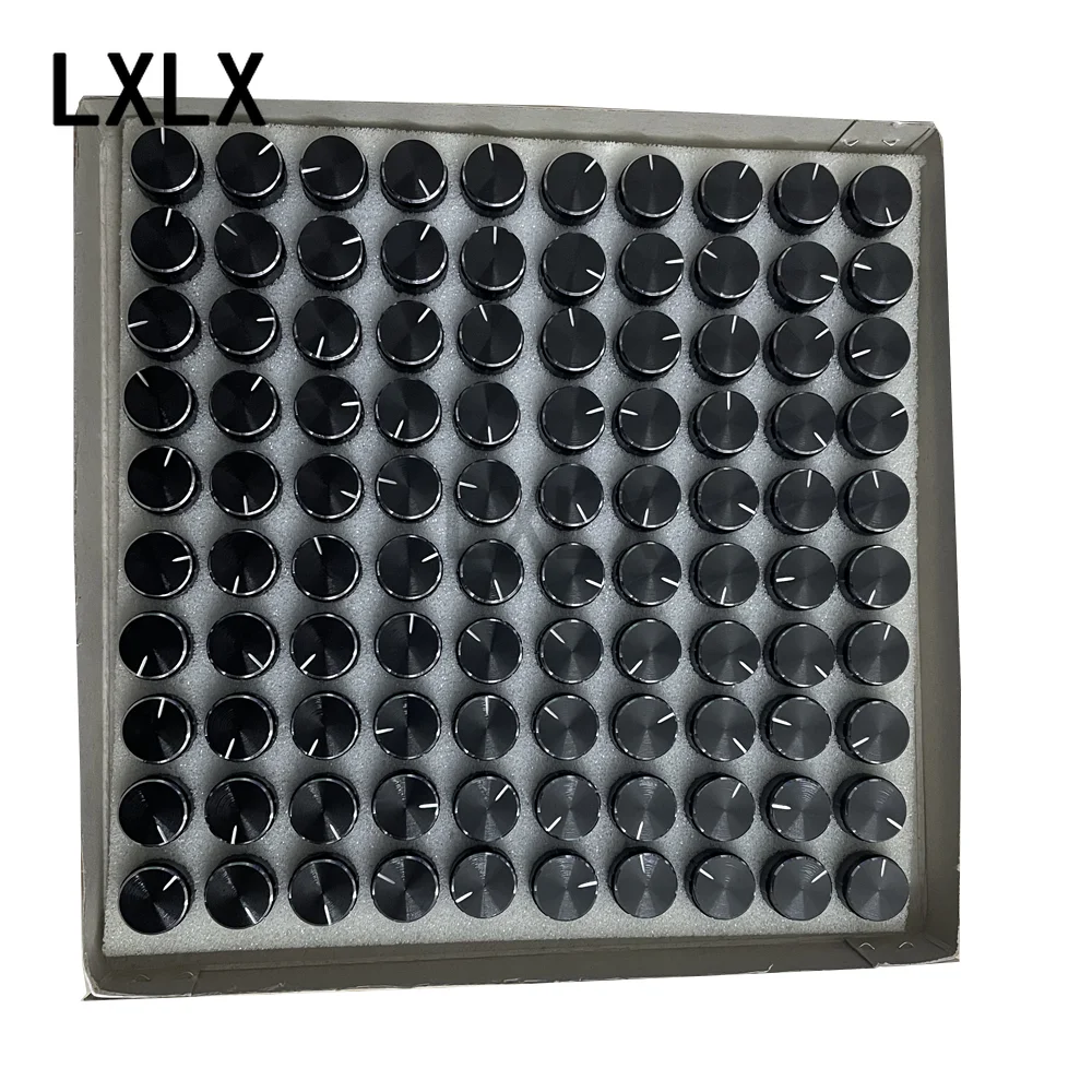 100pcs/box 15*17mm Volume Encoder Aluminium Potentiometer/Encoder Knob Caps Aperture 6mm Gold Black Silver Switch Caps