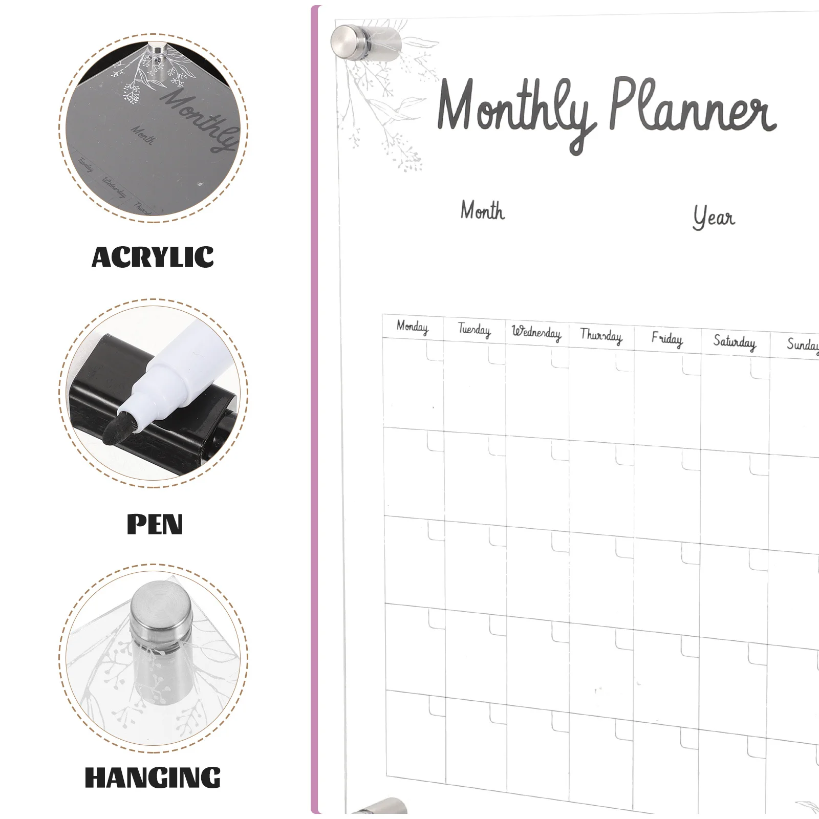 

1 набор акриловых заметок, прозрачная настенная вывеска для украшения дома, офиса, магазина, прозрачная стираемая доска для планирования, дверь