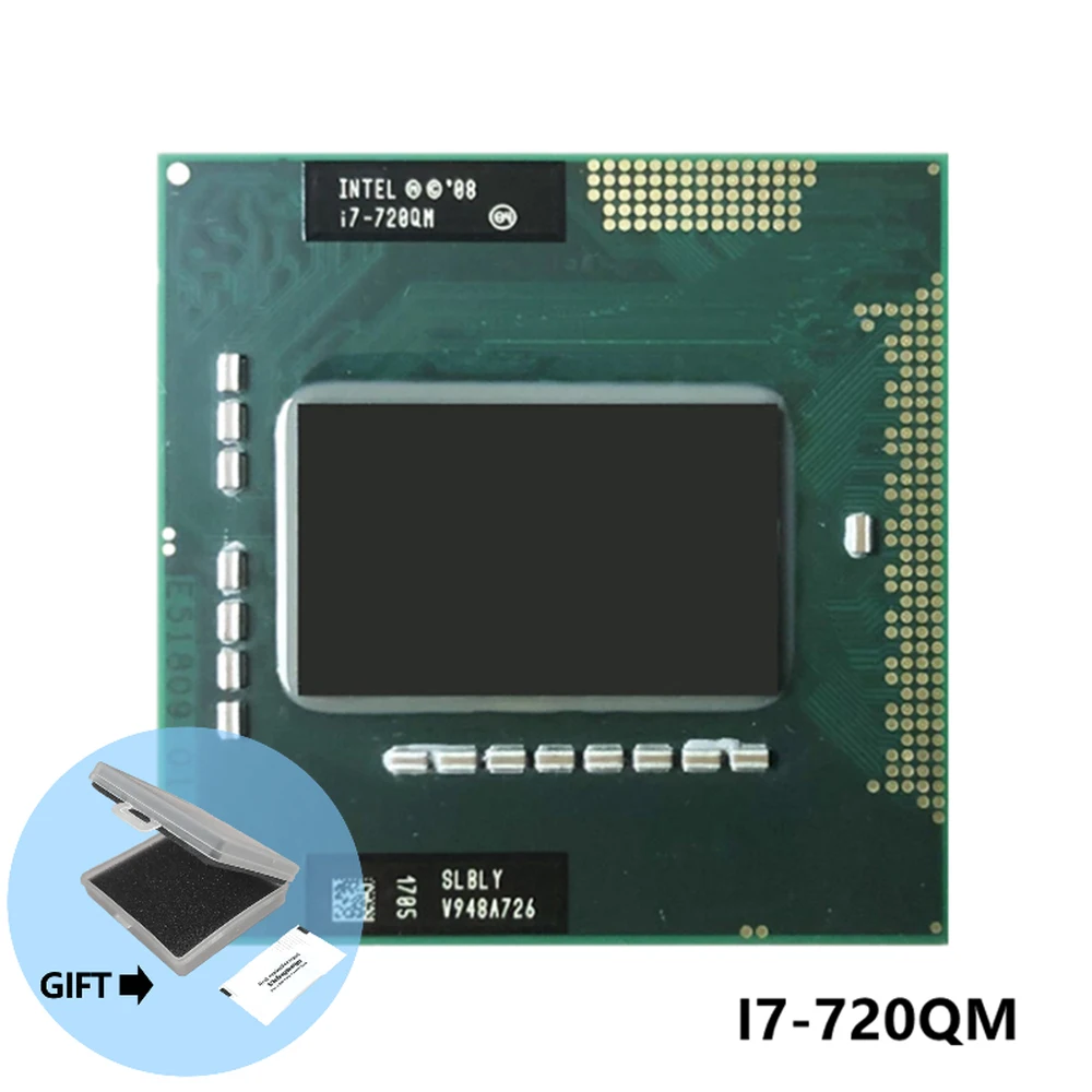 인텔 코어 i7-720QM i7 720QM SLBLY 1.6 GHz 쿼드 코어 8 스레드 CPU 프로세서, 6W 45W 소켓 G1 / rPGA988A