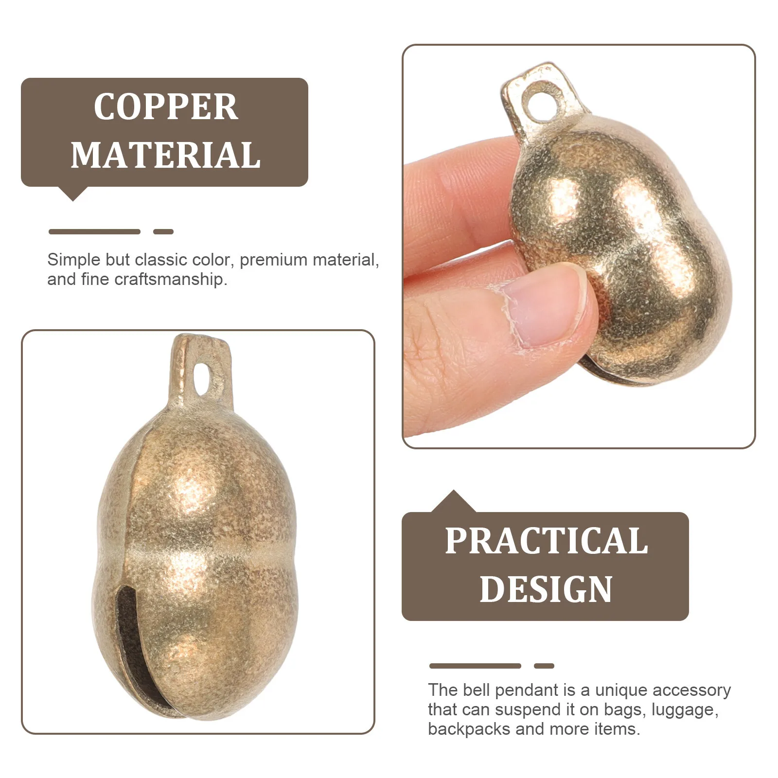 

5 Pcs Pet Bell Small Dog Collar Charms Mini Bells Crafts Metal Pendant Jingle Copper Necklace