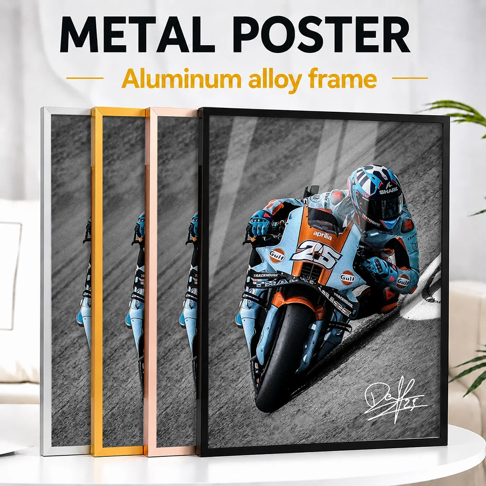 Raul Fernandez MotoGP Racer On Track Framed Metal Print Customized Photo Bold Rider Style Wall Art For Garage Memorable Fan Gift