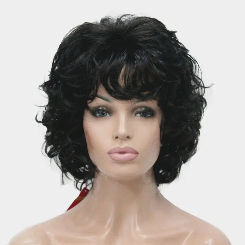 

New Women Wavy Curly Wig Ladies Hair Short Brown Wig