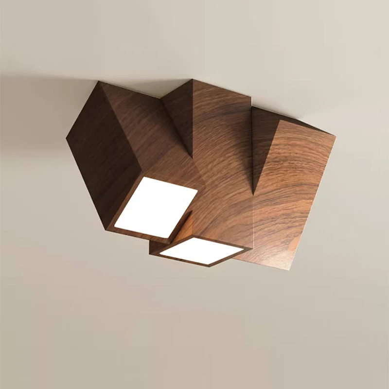 Surface Mounted No Main Light Living Room Lighting Antique Style Walnut Color Corridor Bile Tube Lamp Room Bedroom Ceiling Light