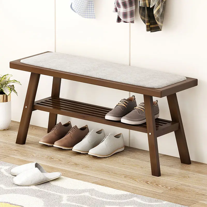 Bamboo Living Room Sofa Shoe Changing Stool Hallway Porch Shoe Cabinet Apartment Long Ottomans Dormitory Home Furniture Bench