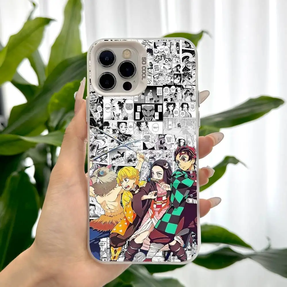 Demon Slayer Anime Cute Phone Case For Apple 11 12 13 14 15 16Pro Max Plus Protect Plating Phone case
