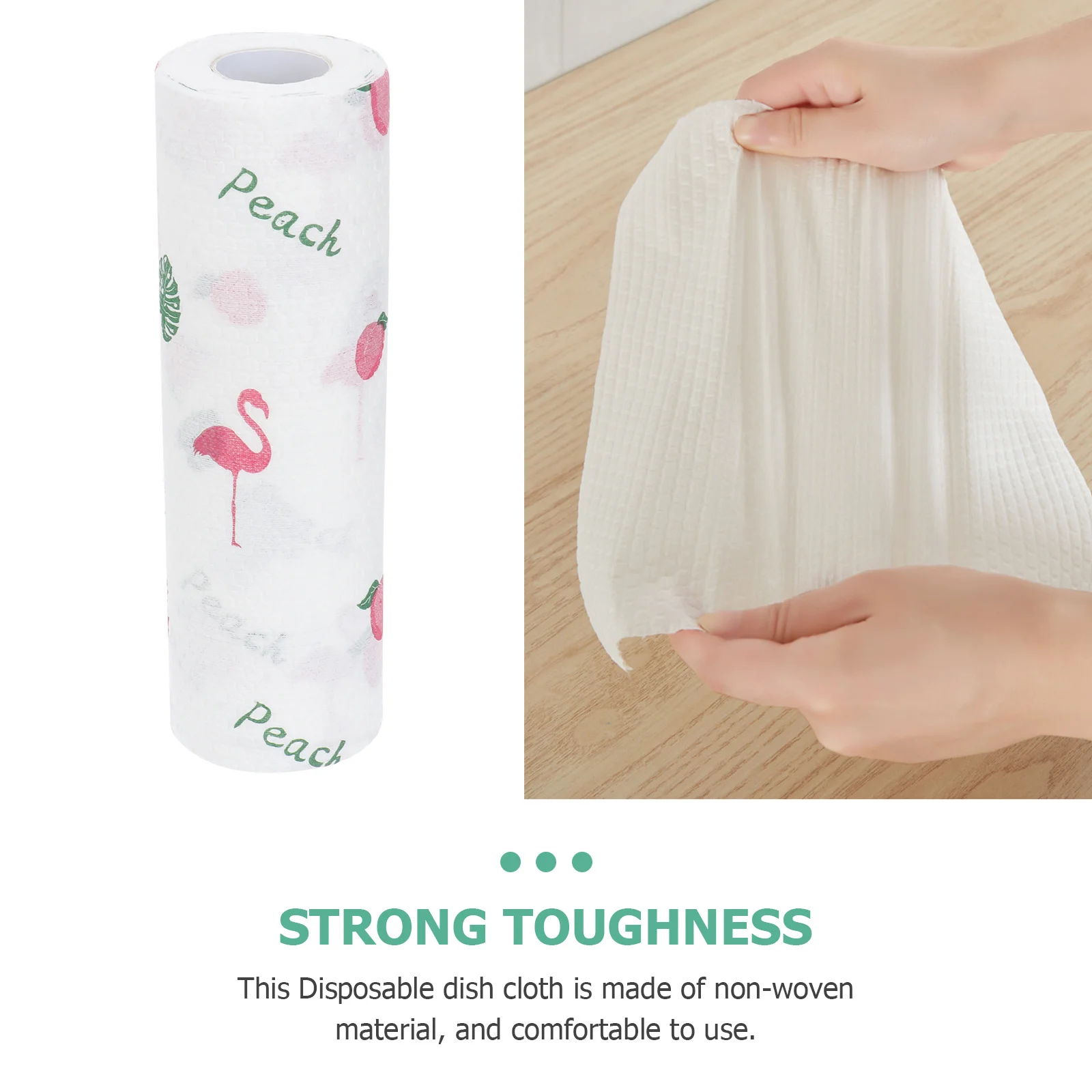 

50pcs Sweet Flamingo Printed Kitchen Dish Towel Water Absorbing Disposable Cloth For Cleaning Tableware Countertop Spills