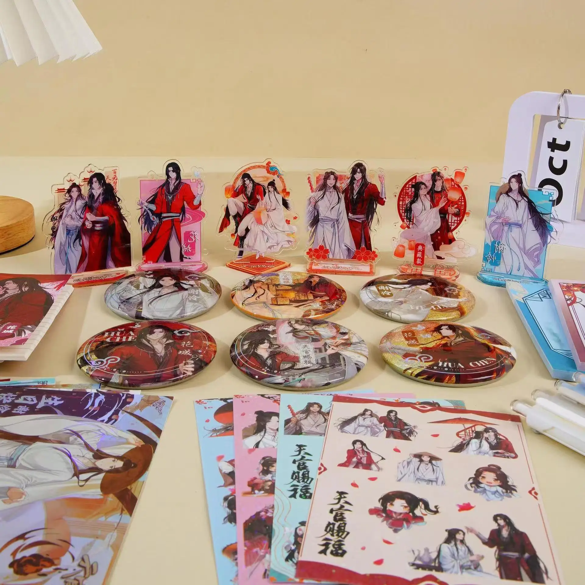 4Box Tian Guan Ci Fu Xie Lian Hua Cheng Heaven Official's Blessing Briefpapier Glücksgeschenktüte Abzeichen Aufkleber Notizblock Haftnotiz