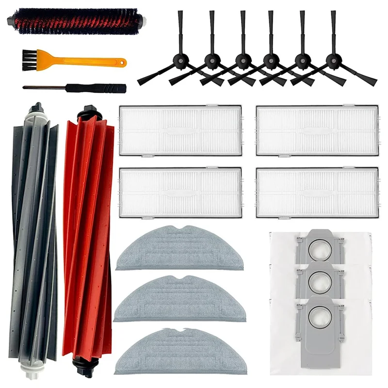 

A28F-Accessories Kit For Roborock S8 Pro Ultra Robot Vacuum, Main Dual Brush Roller Cleaning Brush Side Brushes Hepa Filters