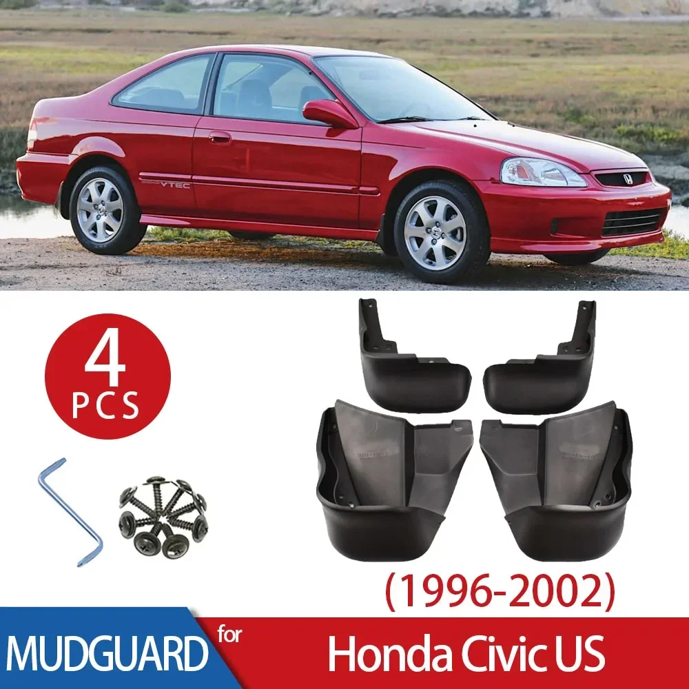 

4 шт., передние и задние брызговики, брызговики для Honda Civic US 1996 1997 1998 1999 2000 2001 2002, брызговик, автомобильные аксессуары