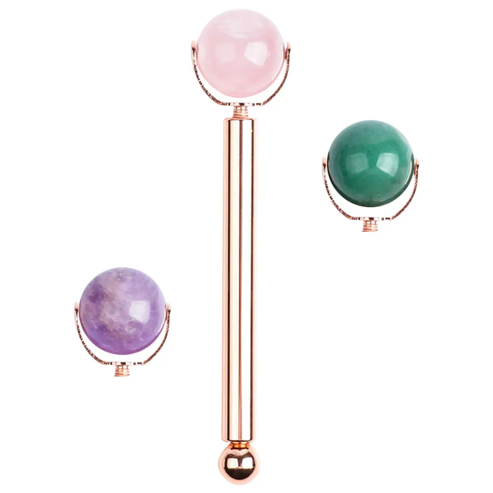 

4 Pcs Roller Set Tool for Jade Roller Massager Facial Massage Skin Care Stone Massager Face Relief Travel Size