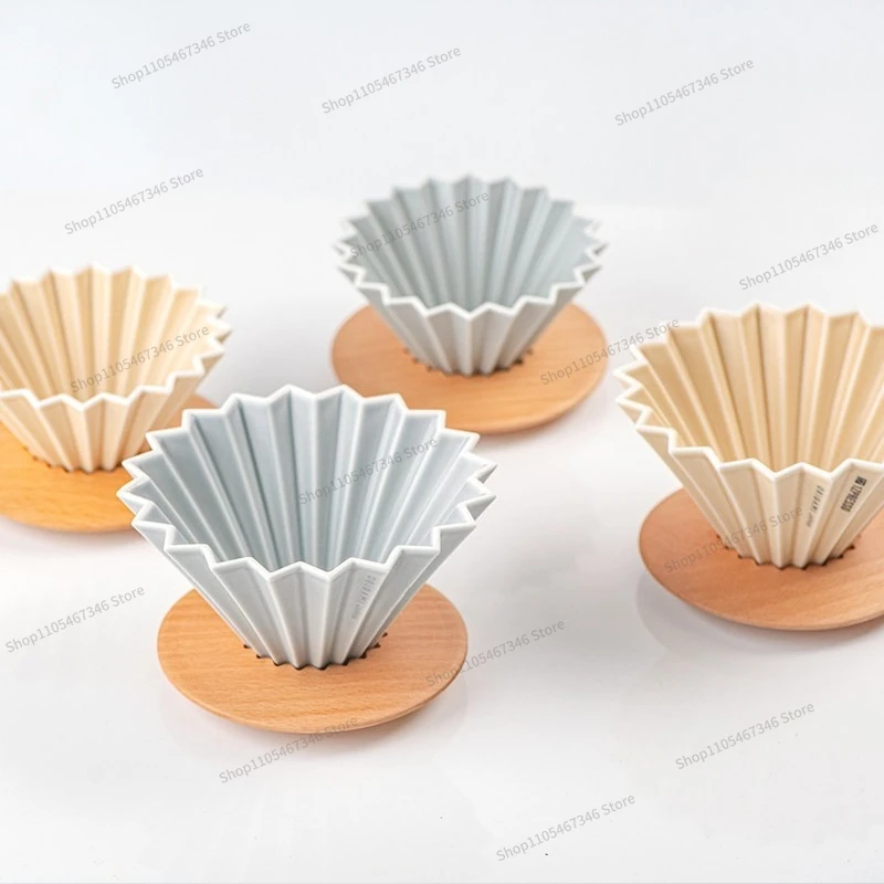 For Hand Brewed Coffee Filter Cup Ceramic Origami Creative Household Drip Filter