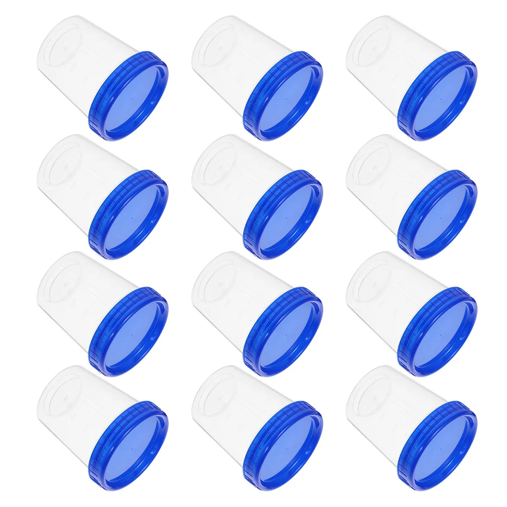 20 Pcs Graduated Measuring Cup Test Cups with Lid for Specimen Liquid Sample Container Scale