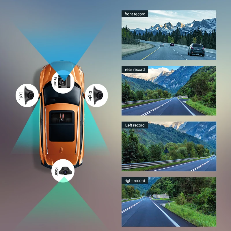 T88 4G Android 10 Car DVR 4 Channel Lens Car Camera Video Recorder HD Rearview Mirror Dash Cam Auto registrar GPS NAVI dashcam