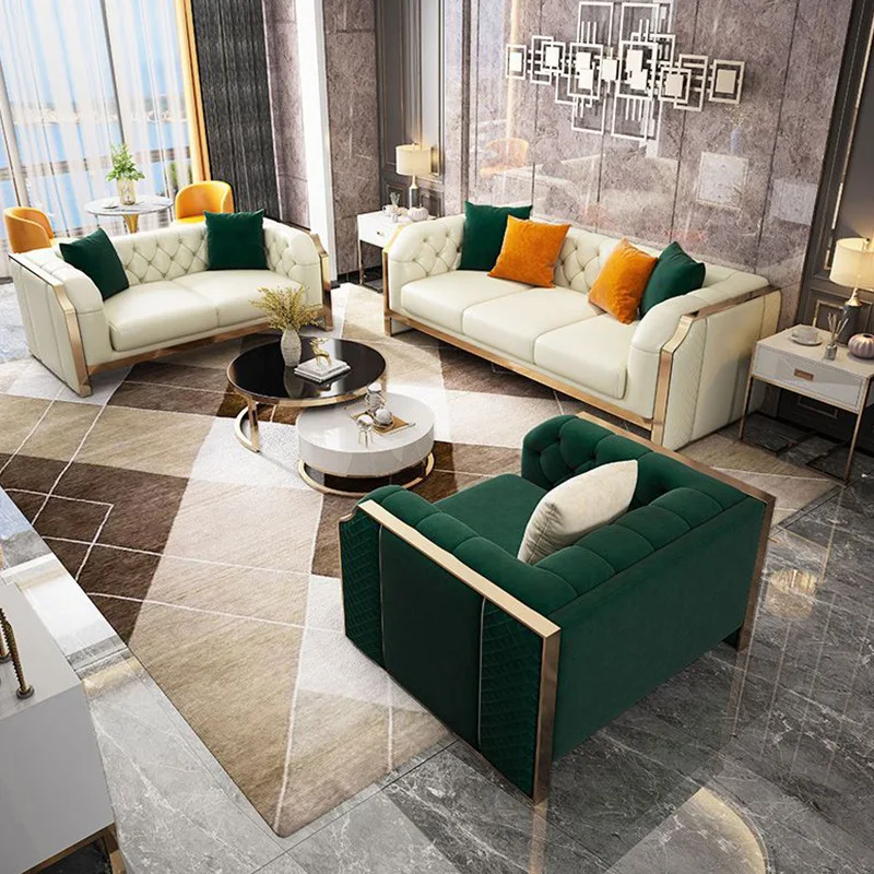 AliExpress Popular French Modern Light Luxury Living Room Sofa Sofa Chair Villa Size Simple Fashion Chair 316