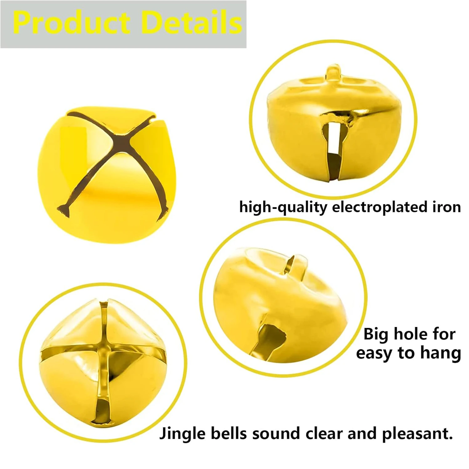 100 قطعة أجراس جلجل للحرف اليدوية متعدد الألوان أجراس عيد الميلاد حلية 0.5 بوصة أجراس حرفية لإكليل صنع المجوهرات ديكور المنزل #5