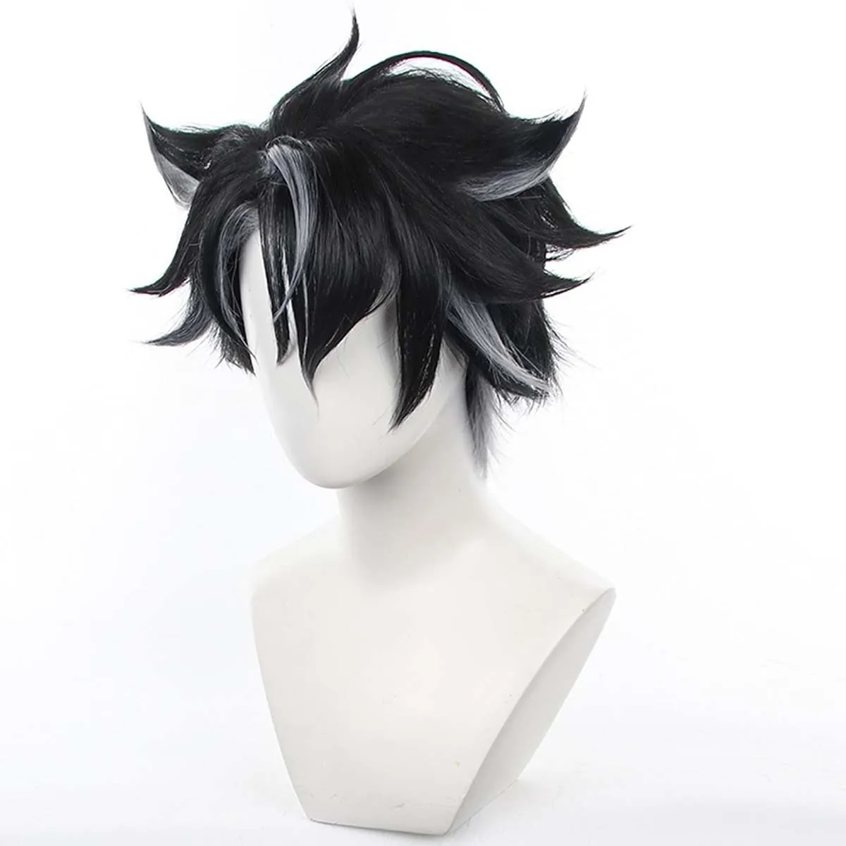 Game Genshin Impact Cosplay Wriothesley  Black Gradient Gray Heat Resistant Synthetic Hair Wig