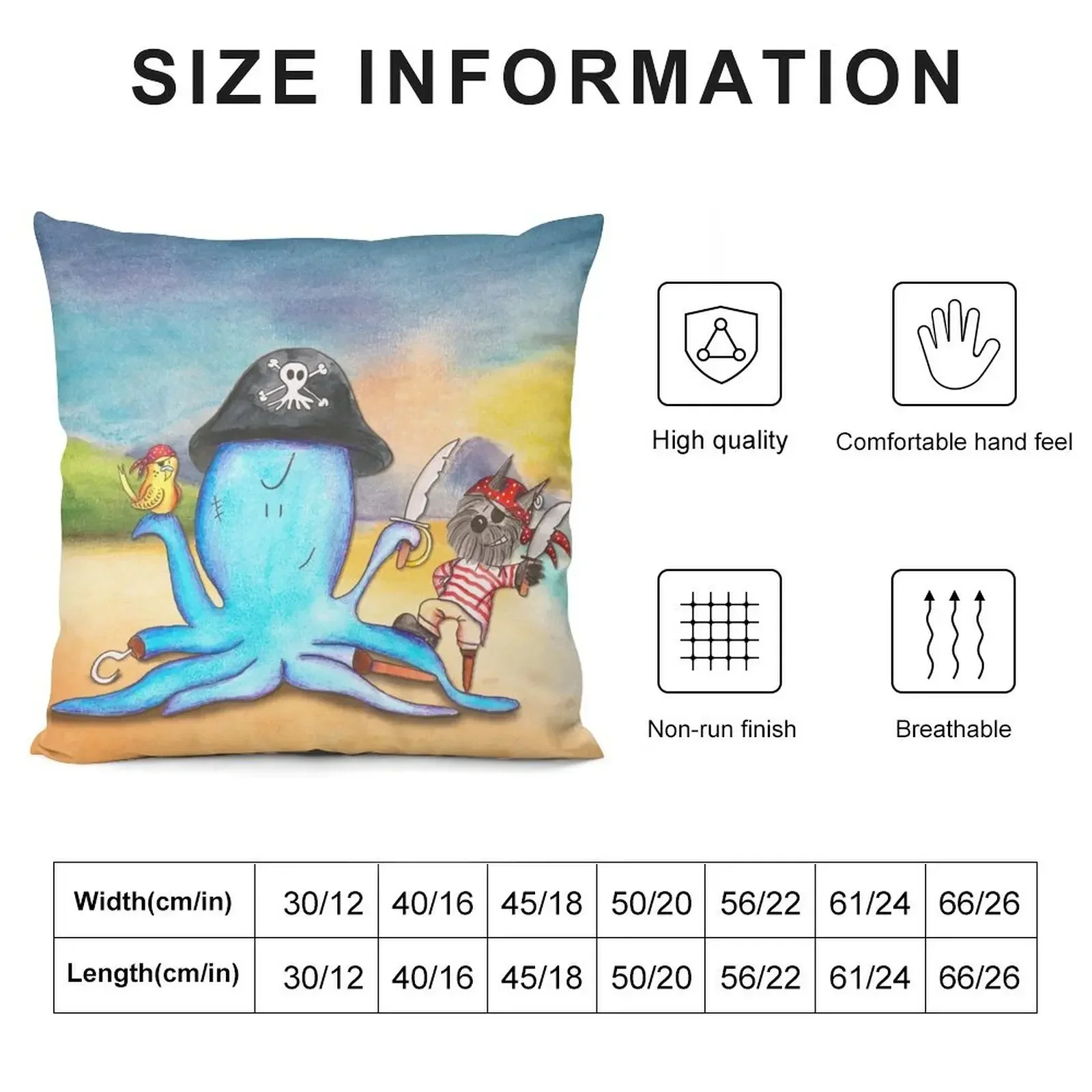 Arr! Shiver me Tentacles! Pirate Octopus, Dog and Budgie! Throw Pillow Sitting Cushion pillow cover luxury pillow